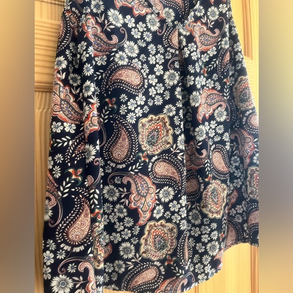 Emery Rose Blue Pink Red and Green Paisley Tank Top Size Larger - Picture 4 of 6